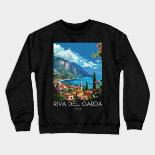 A Pop Art Travel Print of Riva del Garda - Italy Crewneck Sweatshirt